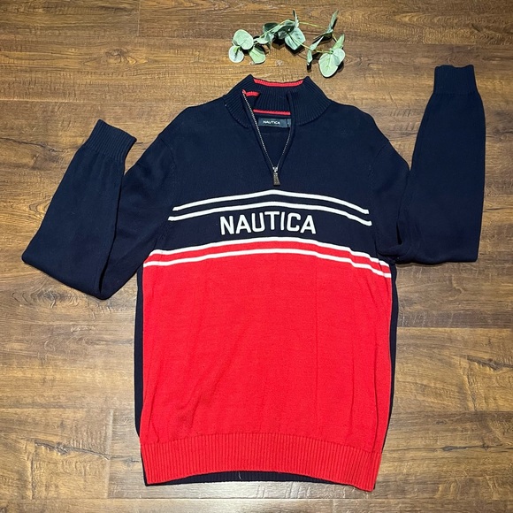 Nautica Men's Heathered Long Sleeve Crewneck Sweater Green Size XX-Large